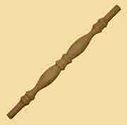 TURNED HARDWOOD SPINDLE 9-1/8" LONG W1-6107