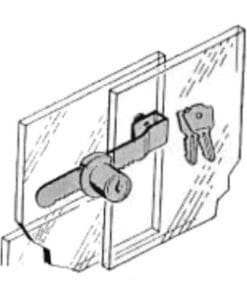 REMOVABLE, SLIDING GLASS DOOR LOCK IN CHROME L-2050K