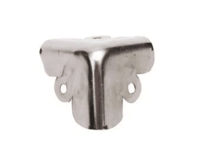 PAIR OF NICKEL PLATED STEEL TRUNK CORNERS DVCL-02241088 PAIR OF NICKEL PLATED STEEL TRUNK CORNERS DVCL-02241088