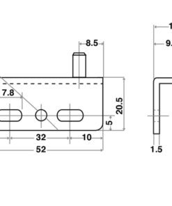 CONCEALED PIVOT HINGE PAIR IN BLACK HT-57/32S