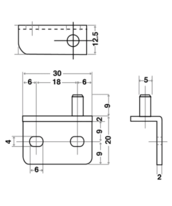 CONCEALED PIVOT HINGE PAIR BLACK HT-57S