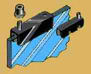 INSET GLASS DOOR HINGE NO BORE HT-86SS PAIR IN BLACK