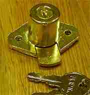 DESK DRAWER LOCK 2 KEYS L-2066P BRASS PLATED