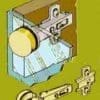 OVERLAY GLASS DOOR HINGE BRASS FULL OVERLAY FOR 26MM HOLE H-913010P