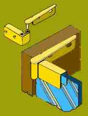 INSET GLASS DOOR HINGE HT1000P PAIR IN BRASS