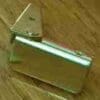 INSET GLASS DOOR HINGE NO BORE HT-86LSP PAIR IN BRASS