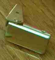 INSET GLASS DOOR HINGE NO BORE HT-86LSP PAIR IN BRASS