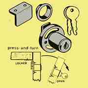 CHROME DROP FLAP DOOR CYLINDER LOCK AND ONE KEY L-9411N