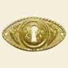 OVAL VICTORIAN STAMPED BRASS KEYHOLE B-0116