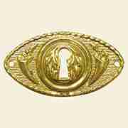 OVAL VICTORIAN STAMPED BRASS KEYHOLE B-0116