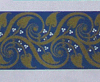 INTERIOR ANTIQUE PAPER TRUNK DECORATIVE BORDER EDGING BLUE GOLD H-4144