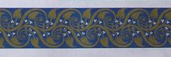 INTERIOR ANTIQUE PAPER TRUNK DECORATIVE BORDER EDGING BLUE GOLD H-4144