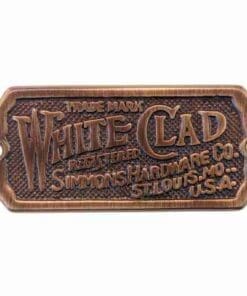SOLID ANTIQUE BRASS WHITE CLAD ICE BOX LABEL BM-1510AB