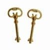 PAIR OF ROLL TOP DESK LOCK KEY BRASS PLATED BM-6552PB