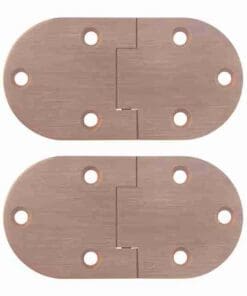 PAIR OF OVAL BUTLER TRAY TABLE HINGES 2-7/8 X 1-1/2 INCHES SOLID BRASS ANTIQUE FINISH BM-1545AB