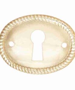 STAMPED BRASS OVAL ROPE EDGED KEYHOLE COVER HORIZONTAL BM-1210PB