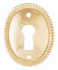 STAMPED BRASS OVAL ROPE EDGED KEYHOLE COVER VERTICAL BM-1211PB