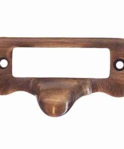 ANTIQUE BRASS FINISHED CAST BRASS FILE CARD LABEL HOLDER WITH PULL BM-1405AB