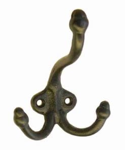 BLACK CAST IRON TRIPLE ACORN COAT HALL TREE HOOK BM-9903