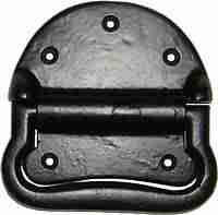 METAL TRUNK HANDLE BLACK CAST IRON LARGE F-4297B