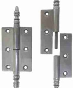 ANTIQUE WARDROBE LIFT OFF FINIAL HINGE PAIR IN LACQUERED STEEL S-1786