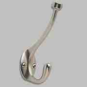SATIN NICKEL PILL TOP DOUBLE COAT HOOK HERSH-55465S