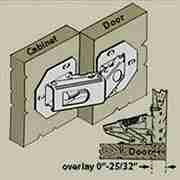 CONCEALED NON BORE HINGE HC-2000/FZ HEAVY DUTY OFFSET OPENING