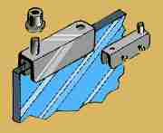 INSET GLASS DOOR HINGE NO BORE HT-86SK PAIR IN CHOME