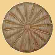 2-13/16 INCH DIAMETER ROUND OAK PINWHEEL APPLIQUE W3-5797