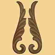 WINGED OAK WOOD APPLIQUE SET W3-5716