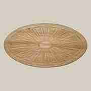 LARGE OVAL OAK FAN APPLIQUE ORNAMENT W3-5787