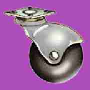 SET OF 4 RUBBER BALL CASTER CHROME PLATED C-4001KA