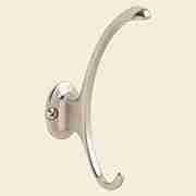 SATIN NICKEL DOUBLE HOOK, CONTEMPORARY COAT HOOK A-55472S-HERSH