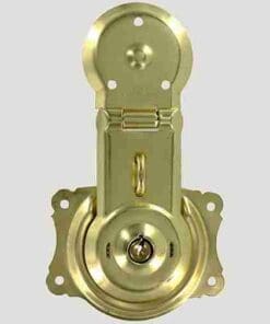 BRASS PLATED STEEL TRUNK LOCK LATCH AND 2 KEYS OBG-1BP /D-3815