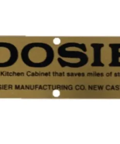 Hoosier Cabinet Brass Label