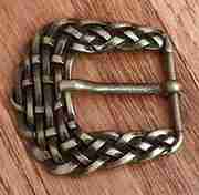 ANTIQUE BRASS BASKET WEAVE BELT BUCKLE OBC-1998ANTB