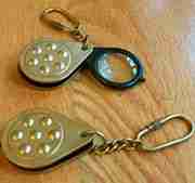 Magnifying Glass Keychain Folding Brass And Nylon UDA-1179