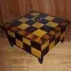 Checker Finished Wooden Lidded Box AA-12850 Checker Finished Wooden Lidded Box AA-12850
