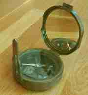 Large Folding Brass Compass Case