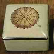 AQUATIC NAUTICAL PORCELAIN LIDDED URCHIN BOX BY HOMART HA-7021-21