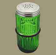 HOOSIER MISSION STYLE RIBBED GREEN SPICE JAR MSJ-1G