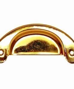 Hoosier Drawer Bin Pull in Stamped Brass B-1317 BM-1160PB