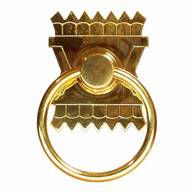 STAMPED BRASS EASTLAKE VICTORIAN RING PULL SINGLE POST BM-1281PB STAMPED BRASS EASTLAKE VICTORIAN RING PULL SINGLE POST BM-1281PB