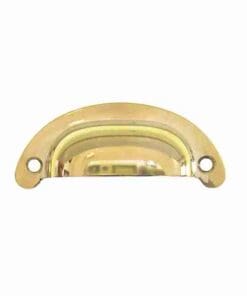 HOOSIER CABINET TYPE STAMPED POLISHED BRASS DRAWER PULL....BM-1312PB