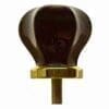 STAR SHAPED BLACK GLASS KNOB WITH BRASS BASE 1-1/2 INCH C-0322E BM-5347PB