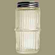 HOOSIER MISSION STYLE RIBBED CLEAR SPICE JAR MSJ-1 CLEAR
