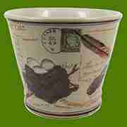 POST & QUILL CACHEPOT WITH NEST AND EGGS BY HOMART HA-7031-46