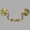 BRASS QUEEN ANNE BAIL PULL B-0737 3-1/2 INCH CENTERS