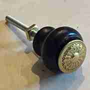 EASTLAKE VICTORIAN GLOVE DRAWER KNOB WOOD AND BRASS BW-0381