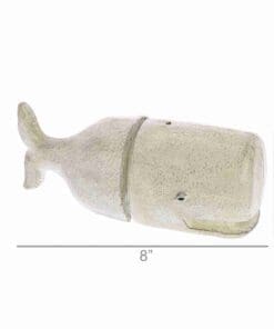 White Cast Iron Whale Bookends